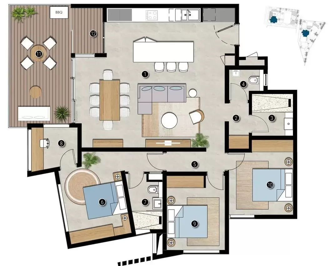 3-Bedroom Apartment Type 3 (C003 - C103 - C203)