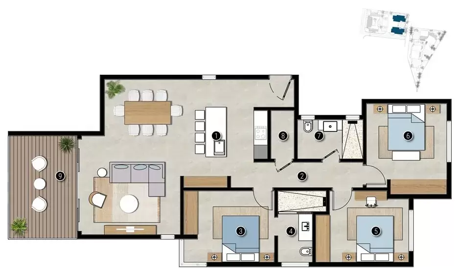 3-Bedroom Apartment Type 4 (D103 - D203)